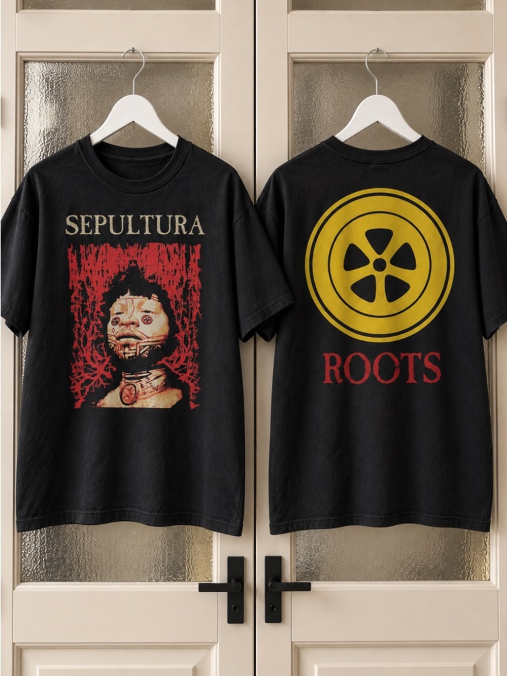 Sepultura Roots Two Sided Graphic Black T-Shirt
